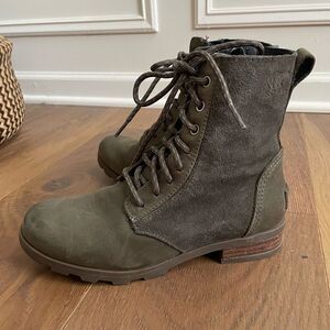 NWOB Sorel Phoenix Lace Boot Bootie Alpine Tundra Green 6